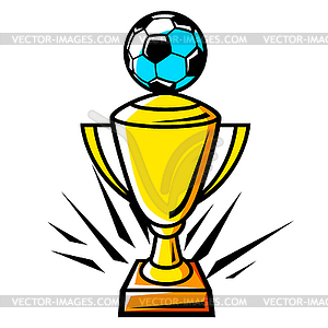 Эмблема с футбольной символикой. Этикетка футбольного клуба. - изображение в векторном виде