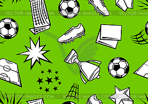 Pattern with soccer symbols. Football club  - vector clipart