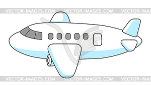 Flying cartoon airplane. Travel and tourism item - vector clip art