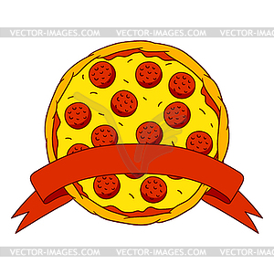 Вкусная итальянская пицца. Вкусное блюдо из фаст-фуда. для - клипарт в формате EPS
