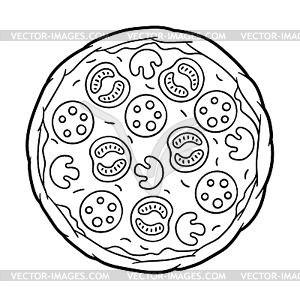 Tasty Italian pizza. Delicious fast food meal. for - vector clipart