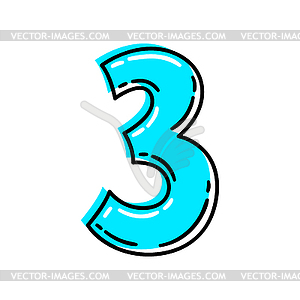 Number one. Image for design in cartoon style - vector image