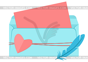 Letter in envelope. Romantic template with decor - vector clipart