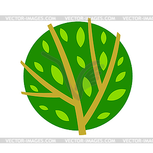 Stylized tree with leaves. or concept for emblem an - royalty-free vector clipart