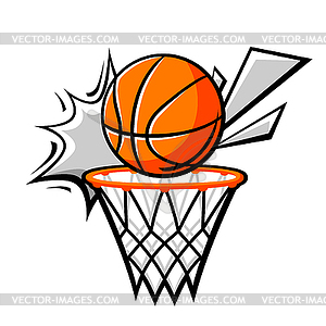 Emblem with basketball symbols. Sport club label - vector clipart