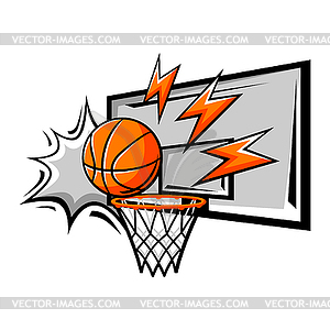 Emblem with basketball symbols. Sport club label - vector clipart