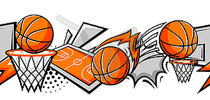 Pattern with basketball items. Sport club  - vector clipart