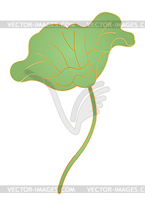 Лист лотоса в восточном стиле. Китайский и японский - стоковый клипарт