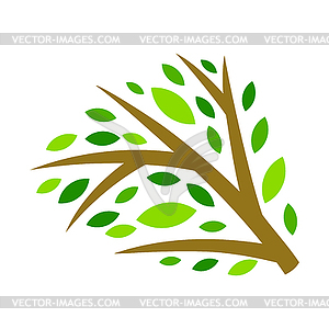 Stylized tree with leaves. or concept for emblem an - vector clipart