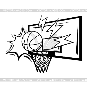 Emblem with basketball symbols. Sport club label - vector clip art