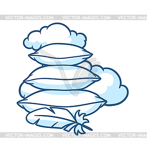 Pillows. Accessories for sleeping and bedding - vector clip art