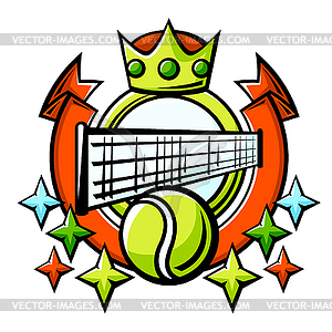 Эмблема с теннисной символикой. Этикетка спортивного клуба или - клипарт в векторном формате