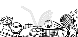 Background with tennis items. Sport club  - vector clip art