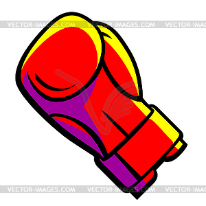 Boxing glove . Box club item. Sport object in - vector clipart