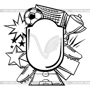 Background with soccer symbols. Football club  - vector clipart