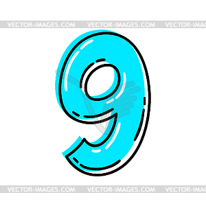 Number one. Image for design in cartoon style - vector clipart