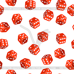 Pattern with playing dice. Game craps image. - vector image