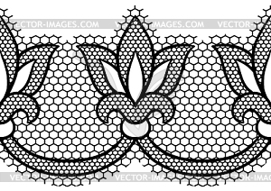 Lace floral pattern. Seamless border with flowers - royalty-free vector clipart