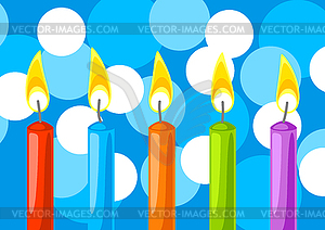 Color candles background. Happy Birthday and party  - vector clipart