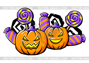 Happy Halloween . Holiday background with - vector image