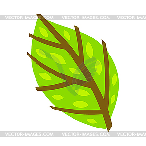 Стилизованное дерево с листьями. или концепция эмблемы, - векторный рисунок