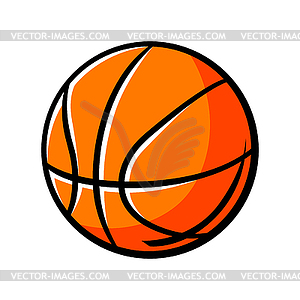 Баскетбольный мяч . Предмет или символ спортивного клуба - цветной векторный клипарт