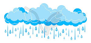 Background with clouds and rain. Stylized rain - vector clip art