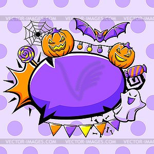 Happy Halloween card. Holiday background with - vector clipart