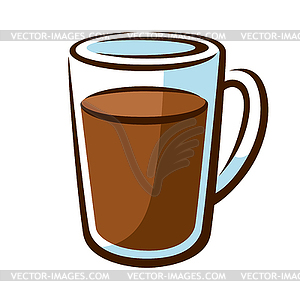 Чашка черного чая. традиционный напиток - иллюстрация в векторном формате