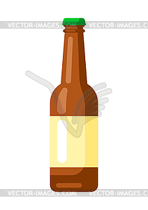 Beer glass bottle . Beer festival or Oktoberfest - vector image