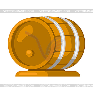 Beer wooden barrel. Beer festival or Oktoberfest - vector clip art