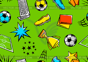 Pattern with soccer symbols. Football club  - vector clipart