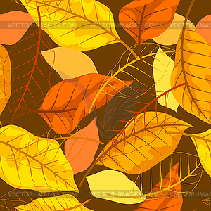 Pattern with autumn leaves. Background with - vector clip art