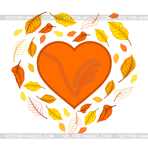 Фон с осенними листьями. с разнообразной листвой - стоковое векторное изображение