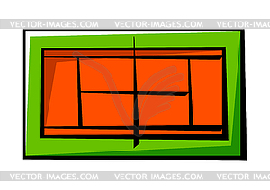 Теннисный корт . Предмет или символ спортивного клуба - векторный рисунок