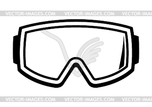 Snowboard glasses . Winter sport item or symbol - vector clipart