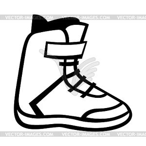 Ботинок для сноуборда . Предмет или символ зимнего спорта - векторный клипарт / векторное изображение
