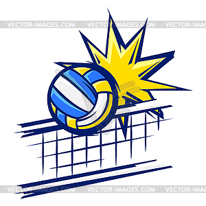 Volleyball ball . Sport club item or symbol - vector clip art