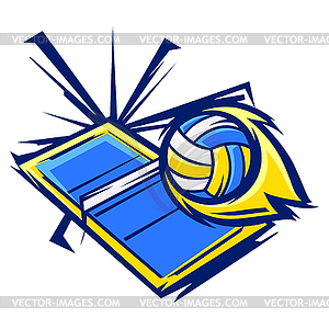 Volleyball ball . Sport club item or symbol - vector clipart