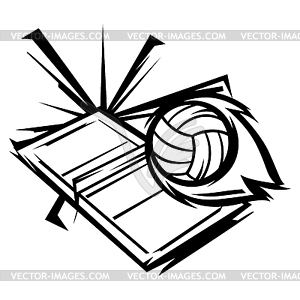 Volleyball ball . Sport club item or symbol - vector EPS clipart