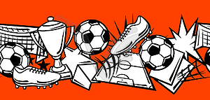 Pattern with soccer symbols. Football club  - vector image