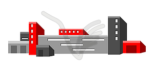 Промышленное здание. Вид городской мануфактуры на - изображение в векторе / векторный клипарт