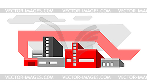 Фон с промышленным зданием. Городской - векторное изображение EPS