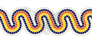 Decorative mosaic border. Ceramic antique stone - vector clipart