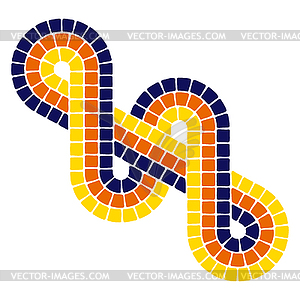 Decorative mosaic element. Ceramic antique stone - vector clipart