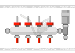 Гидравлический коллектор. Объект промышленного водопровода - векторизованное изображение клипарта