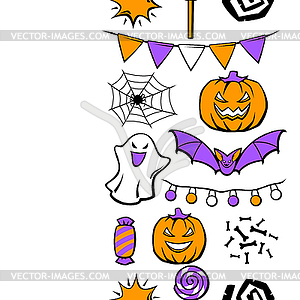 Happy Halloween pattern. Holiday background with - vector clipart