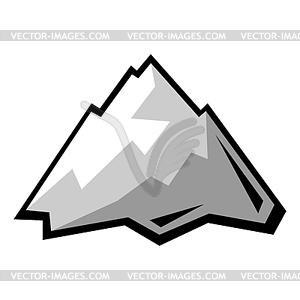 Stylized mountain. Natural scene . Cartoon style - vector clip art