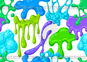 Blots and drips slime pattern. Toxic mucus smudges - vector clip art