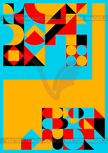 Плакат с орнаментом Баухауза. Абстрактный элемент в - векторная иллюстрация